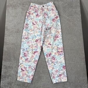 Vintage‎ Breaker Sportswear Floral High Waisted Jeans 100% Cotton Made in USA 7